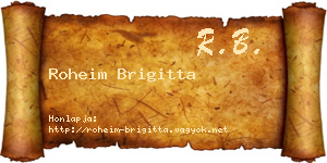 Roheim Brigitta névjegykártya